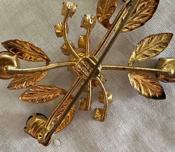 Vintage Austrian Crystal Flower Pin - Brooch - image 4