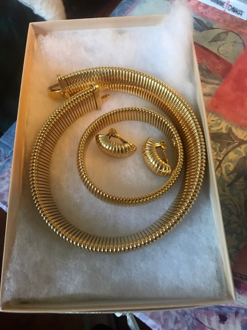 Vintage Monet Necklace Earrings and Bracelet Set
