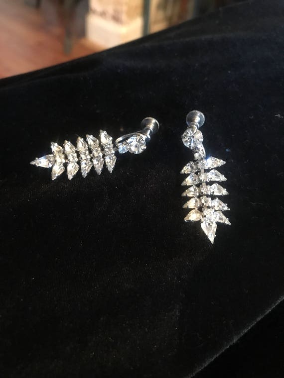 Rhinestone Earrings  - Vintage Hollywood Glam Sty… - image 3