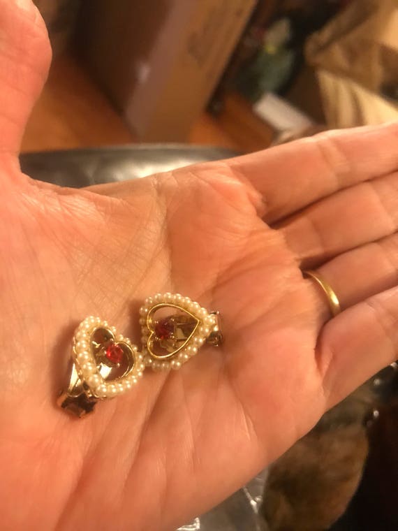 Art Deco - Vintage Ruby Red Rhinestone Art Deco D… - image 5