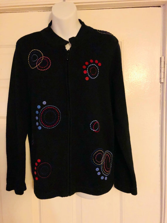 Vintage Christopher Banks Zip up Cardigan in a si… - image 1