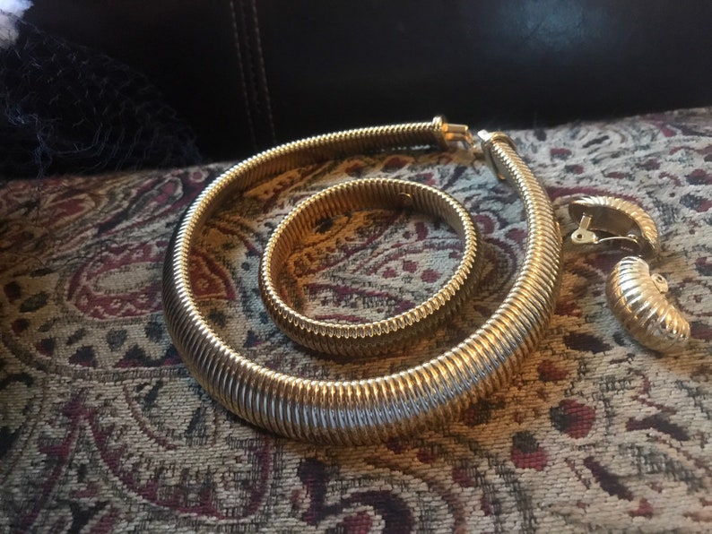 Vintage Monet Necklace Earrings and Bracelet Set