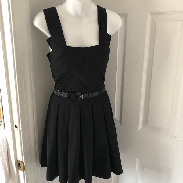 Vintage Bebe Retro Style Black Dress - Size XS - Bohemian Black Dress - Fifties Inspired - Cut Out Back