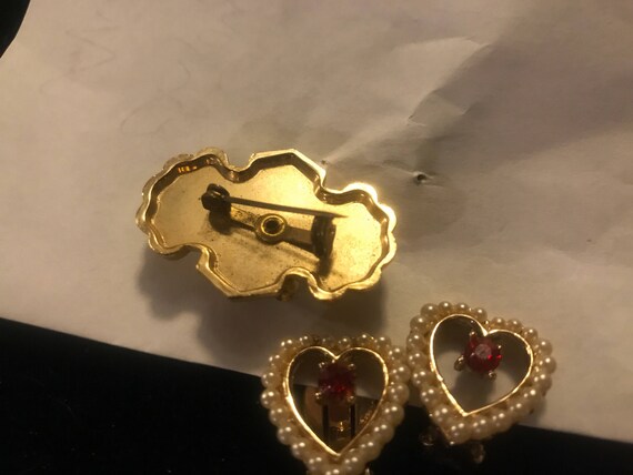 Art Deco - Vintage Ruby Red Rhinestone Art Deco D… - image 8