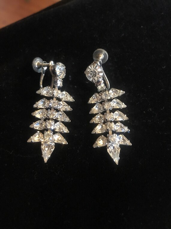 Rhinestone Earrings  - Vintage Hollywood Glam Sty… - image 2