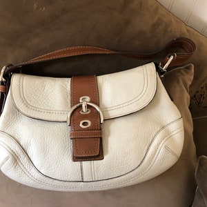 Coach Soho Hobo Bag - Brown and off White Leather Coach Bag - Etsy