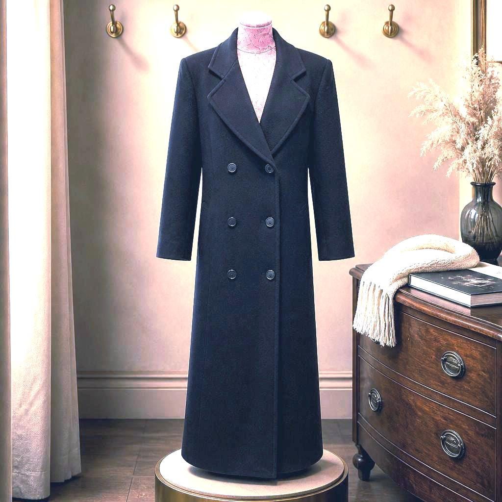 Vintage Stephanie Andrews Wool Peacoat - Navy Blue Double Breasted