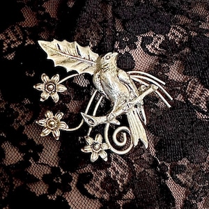 Art Deco Sterling Bird On A Branch