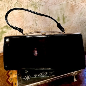 Vintage Black Patent Leather Purse