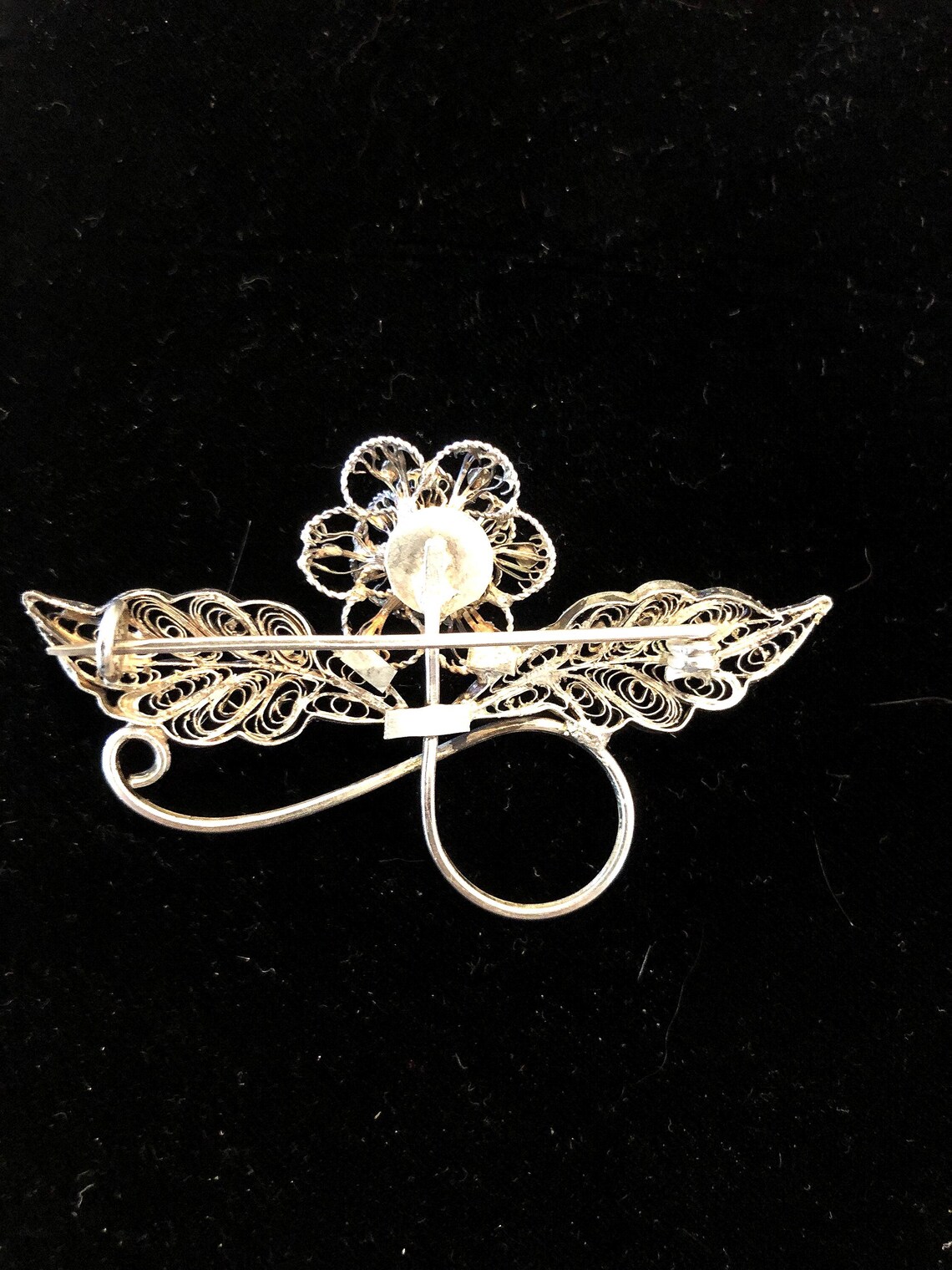 Antique Spun Silver Flower Pin - Silver Filagree Flower Pin - Etsy