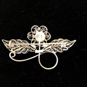 Antique Spun Silver Flower Pin - Silver Filagree Flower Pin - Etsy