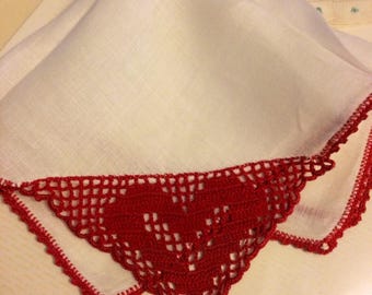 Vintage Handkerchief -  Handmade Tatted Hankie