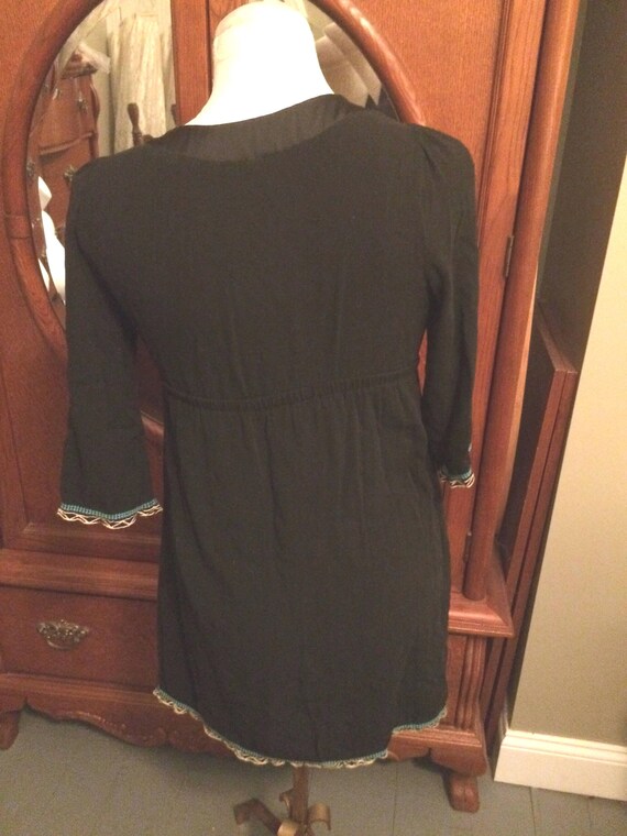 Size Small Seventies Style Embroidered Mini Dress… - image 7