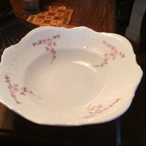 Antique Bowl - Signed Hand Painted Porcelain Bernadotte Czechoslovakian Serving Bowl