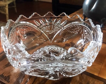 Vintage Sawtooth Edge Crystal Fruit Bowl – Fruit Design