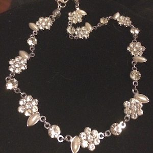 Rhinestone Necklace  - Vintage Hollywood Glam Czech Rhinestone Necklace Choker