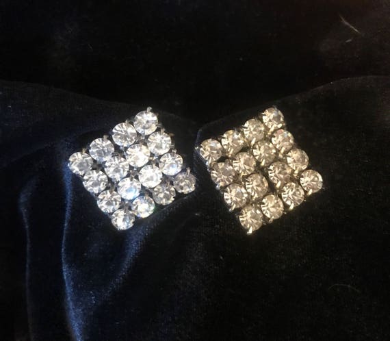 Rhinestone Earrings - Hollywood Glam Style Vintag… - image 2