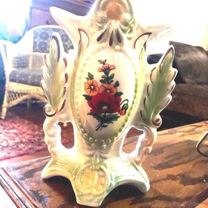 Vintage Made in Brazil Poppy Lusterware Vase
