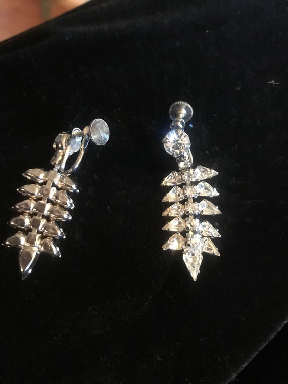 Rhinestone Earrings  - Vintage Hollywood Glam Sty… - image 5