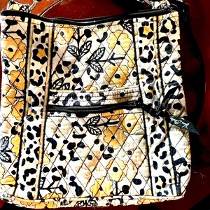 Vera Bradley Go Wild Black and Yellow Crossbody Bag Purse