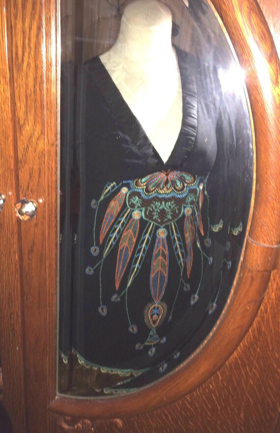 Size Small Seventies Style Embroidered Mini Dress… - image 4