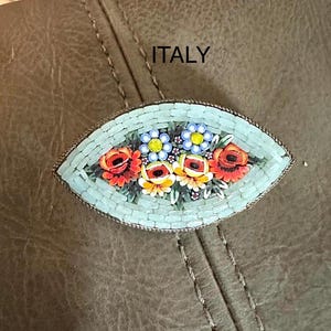 Antique Mico Mosaic Made in Italy Pin - Brooch
