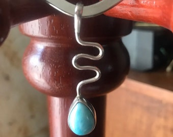Sale 52. From 62. Beautiful Vintage Larimar And Sterling Pendant - Necklace