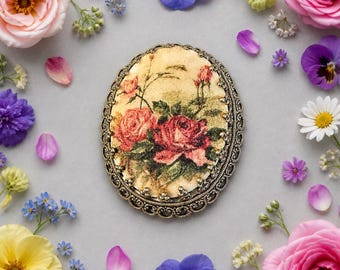 Sugared Floral Brooch - Signed W Germany
