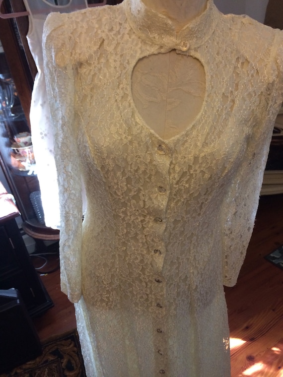 Vintage Dress - Boulevard De Paris Ivory Lace Dre… - image 2