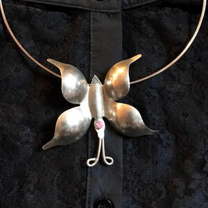 Large Handmade Sterling Butterfly Brooch- Pin
