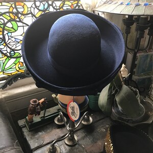 Mr John Classic Hat Mr John Blue 70s Designer Hat with Original Tags Old New Stock image 5