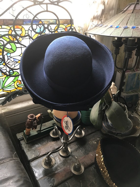 Mr John Classic Hat - Mr John Blue 70s Designer H… - image 5