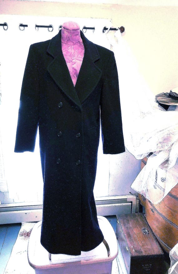 Vintage Stephanie Andrews Wool Peacoat - Navy Blue Double