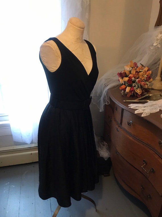 Black Evan Picone Dress Size 4 Fifties Style 