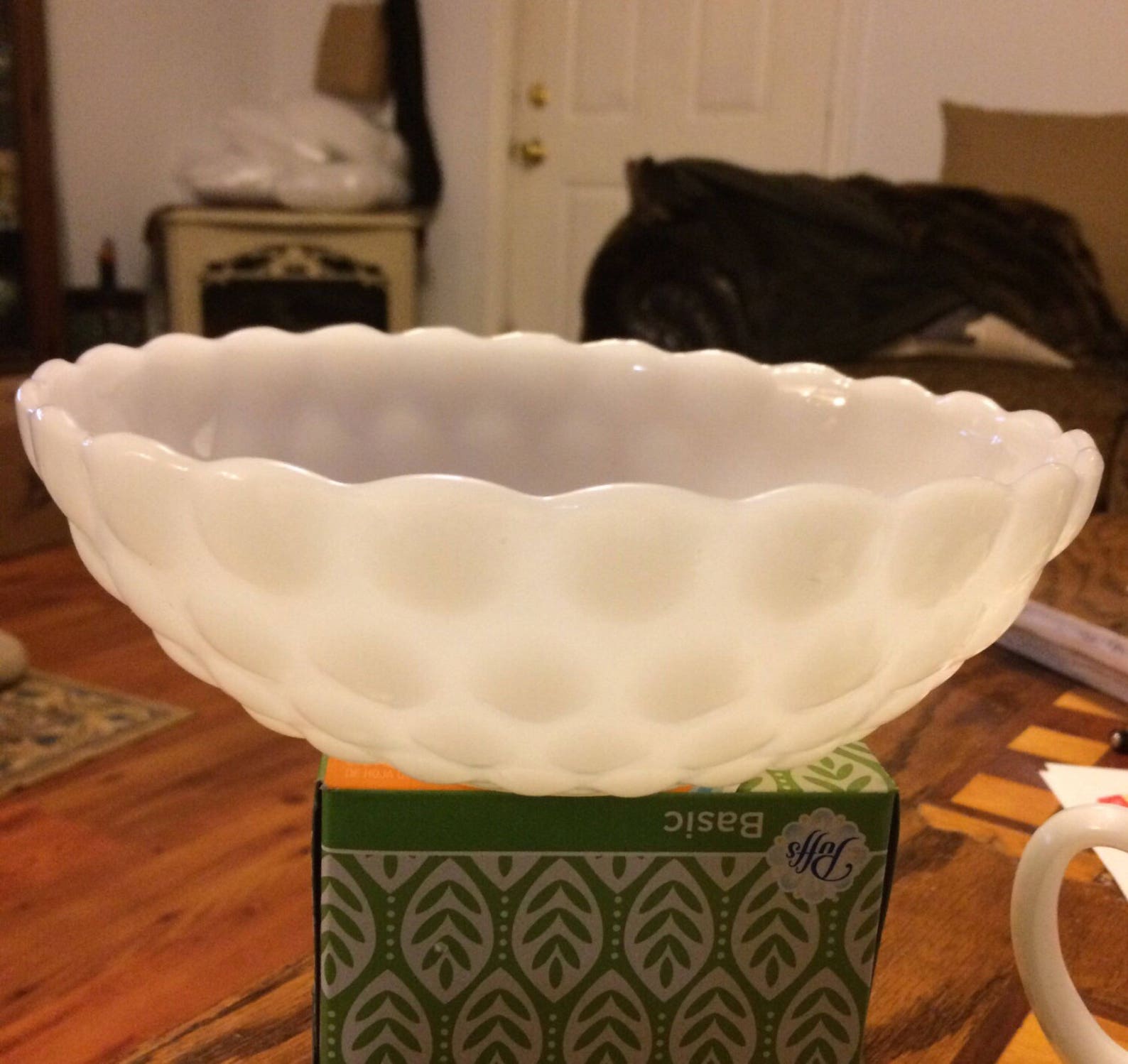 Vintage Anchor Hocking Milk Glass Bubble Serving Bowl Berry Etsy