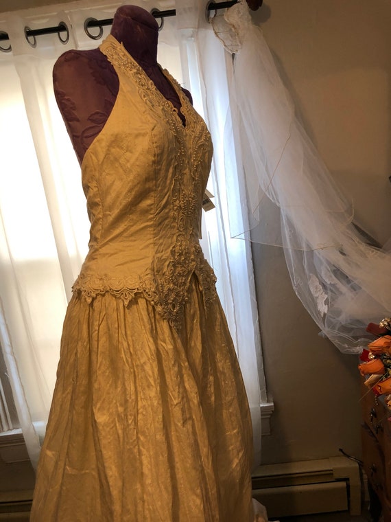 Vintage Jessica McClintock Silk Wedding Dress - S… - image 9