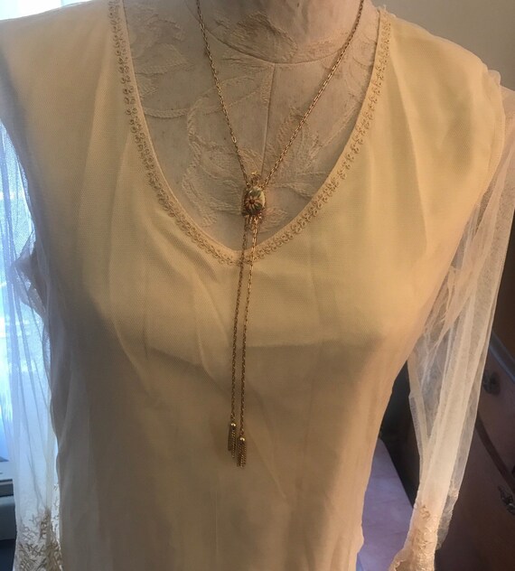 Vintage Victorian Style Signed DB Lariat Necklace - image 6