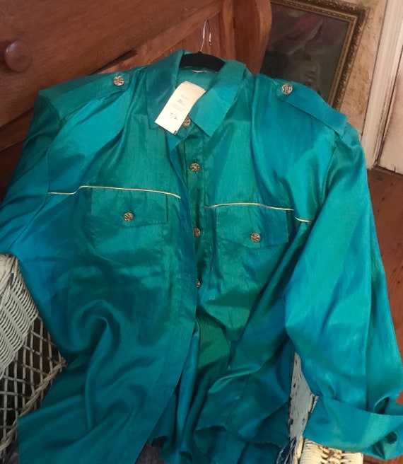 Nineties Green Blouse with Original Tags