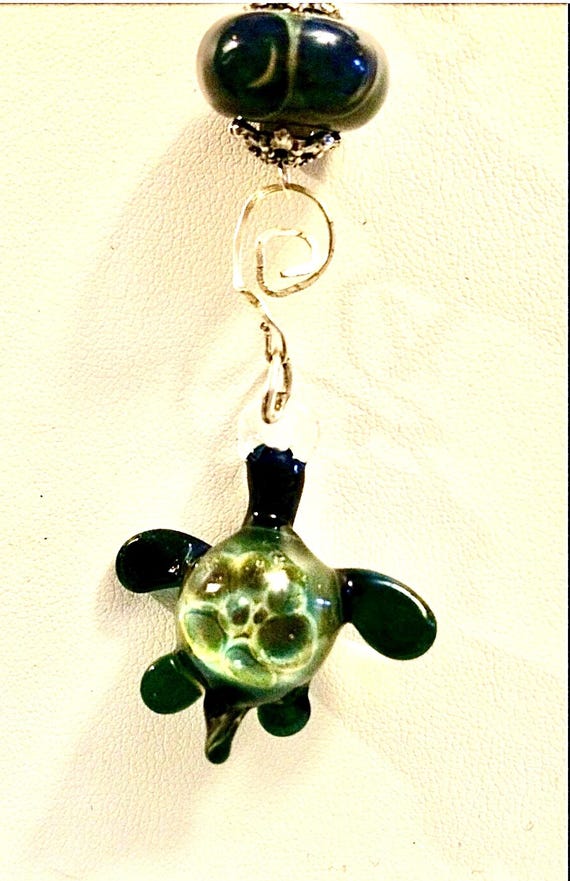 Turtle Necklace - Handmade And Hand Fired Turtle … - image 1