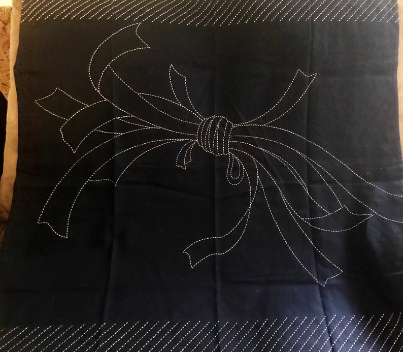 Vintage Handmade Embroidered Cotton Card Tablecloth