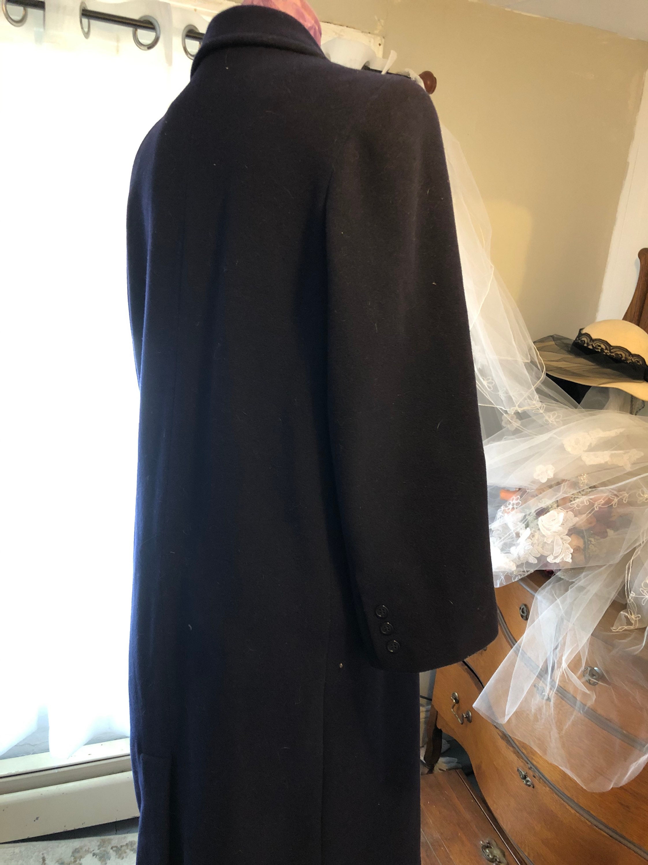 Vintage Stephanie Andrews Navy Blue Wool Coat Size 10 Long - Etsy