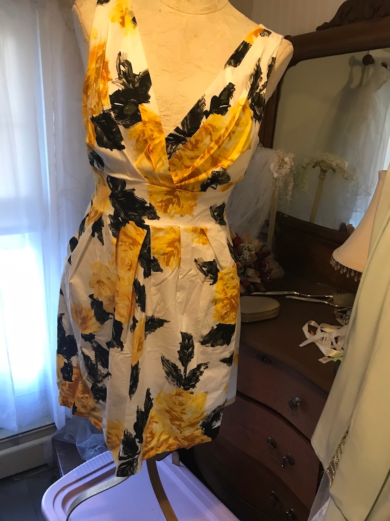 Vintage Corey P Flowered Dress in Size 8 Bohemian Style