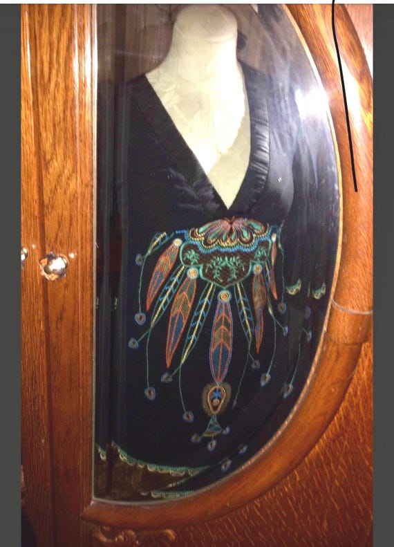 Size Small Seventies Style Embroidered Mini Dress… - image 1