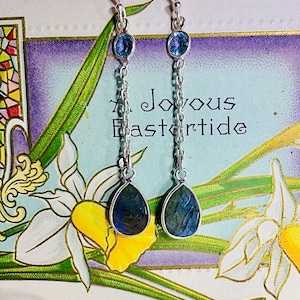 Gemstone Earrings - Handcrafted Sterling Labradorite and Topaz Gemstone Earrings