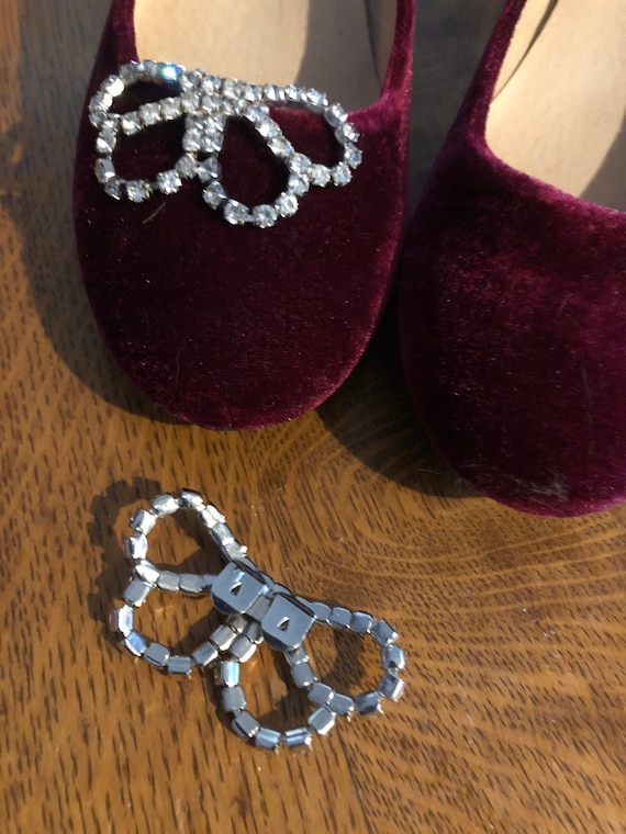 Vintage Rhinestone Shoe Clips - Shoe Clips - image 2