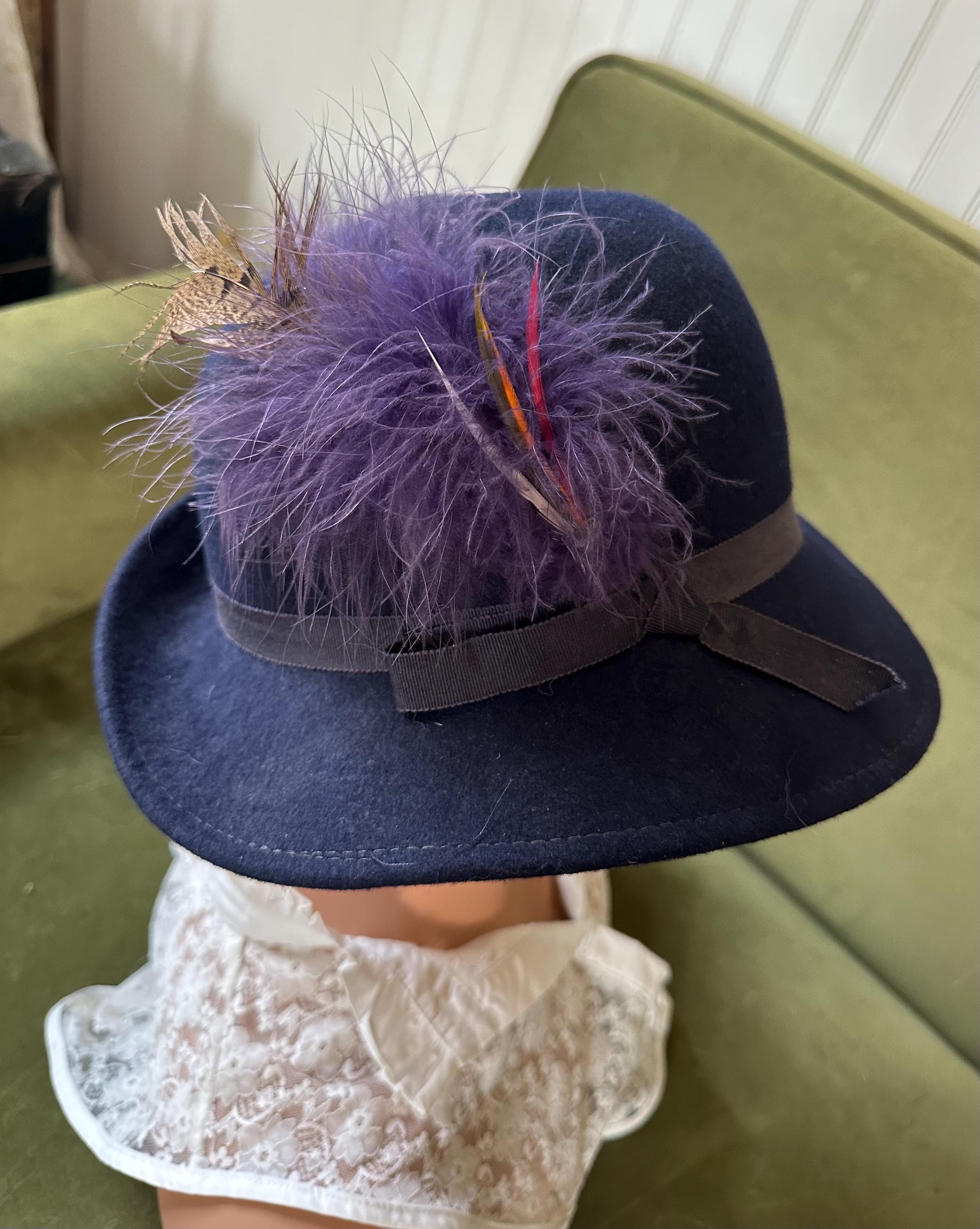 Vintage Ladies Bollman Navy Cloche Hat - Etsy