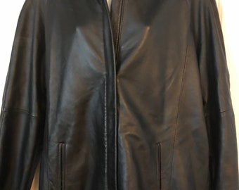 Mens Carlo Amboldi Black Leather Jacket - Size: M - Etsy