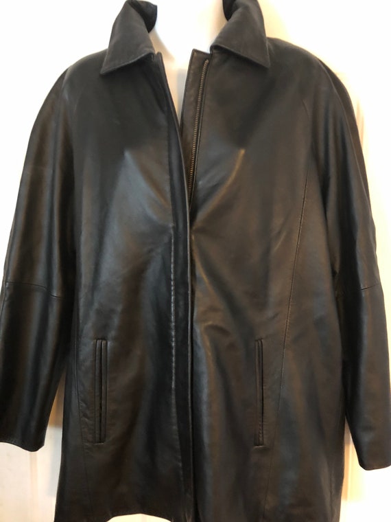 Mens Carlo Amboldi Black Leather Jacket - Size: M - Gem