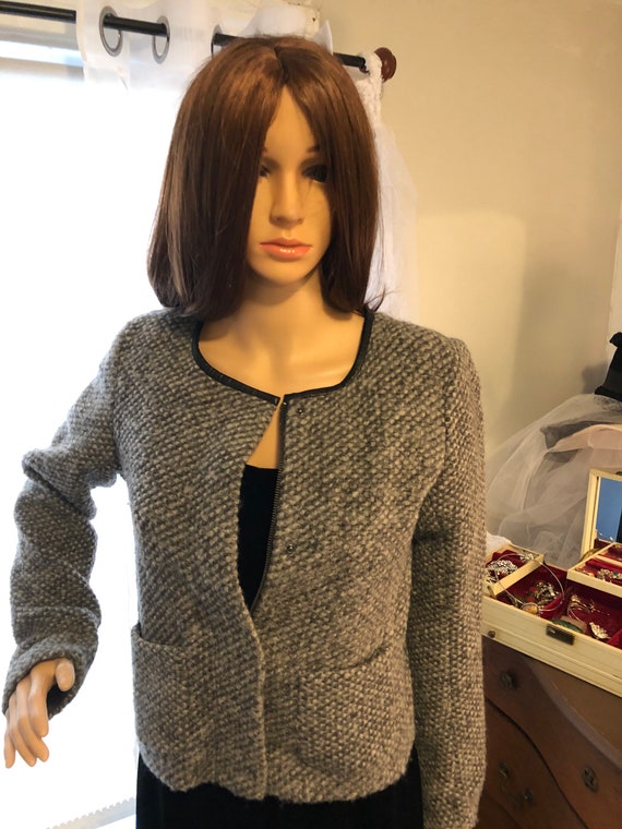 Gap Gray Wool Blend Sweater Jacket - Size 10