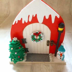 Elfendeur, woondecoratie, kerstdecoratie, houten deur, kerst elfendeur, betoverde deur, unisex cadeau